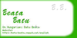 beata batu business card